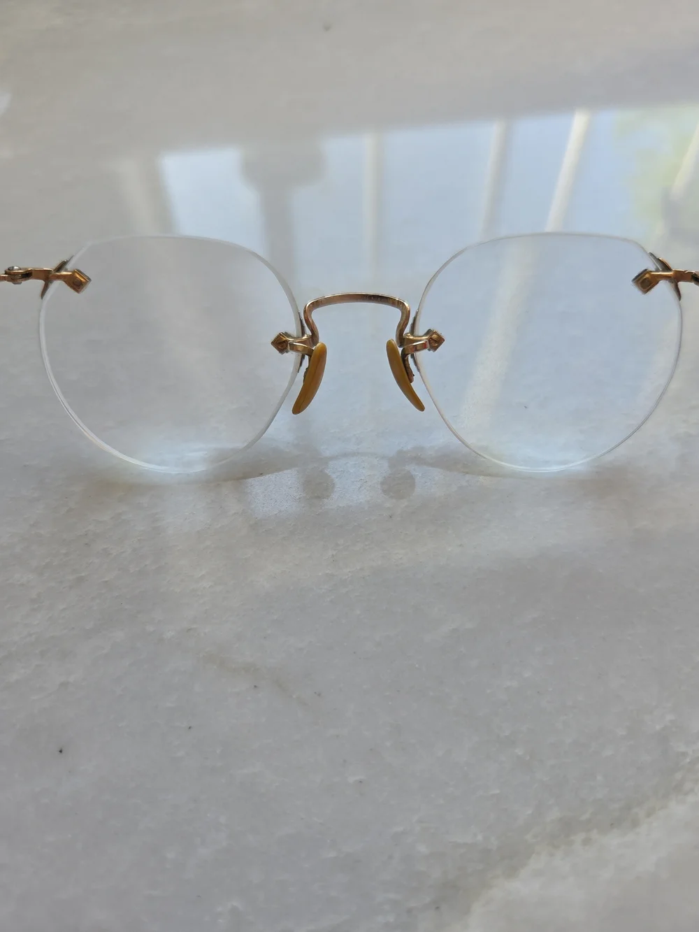 Vtg American Optical Kids 1/10 12K GF Rimless Kids Eyeglasses AO Mid-Century ⬇️